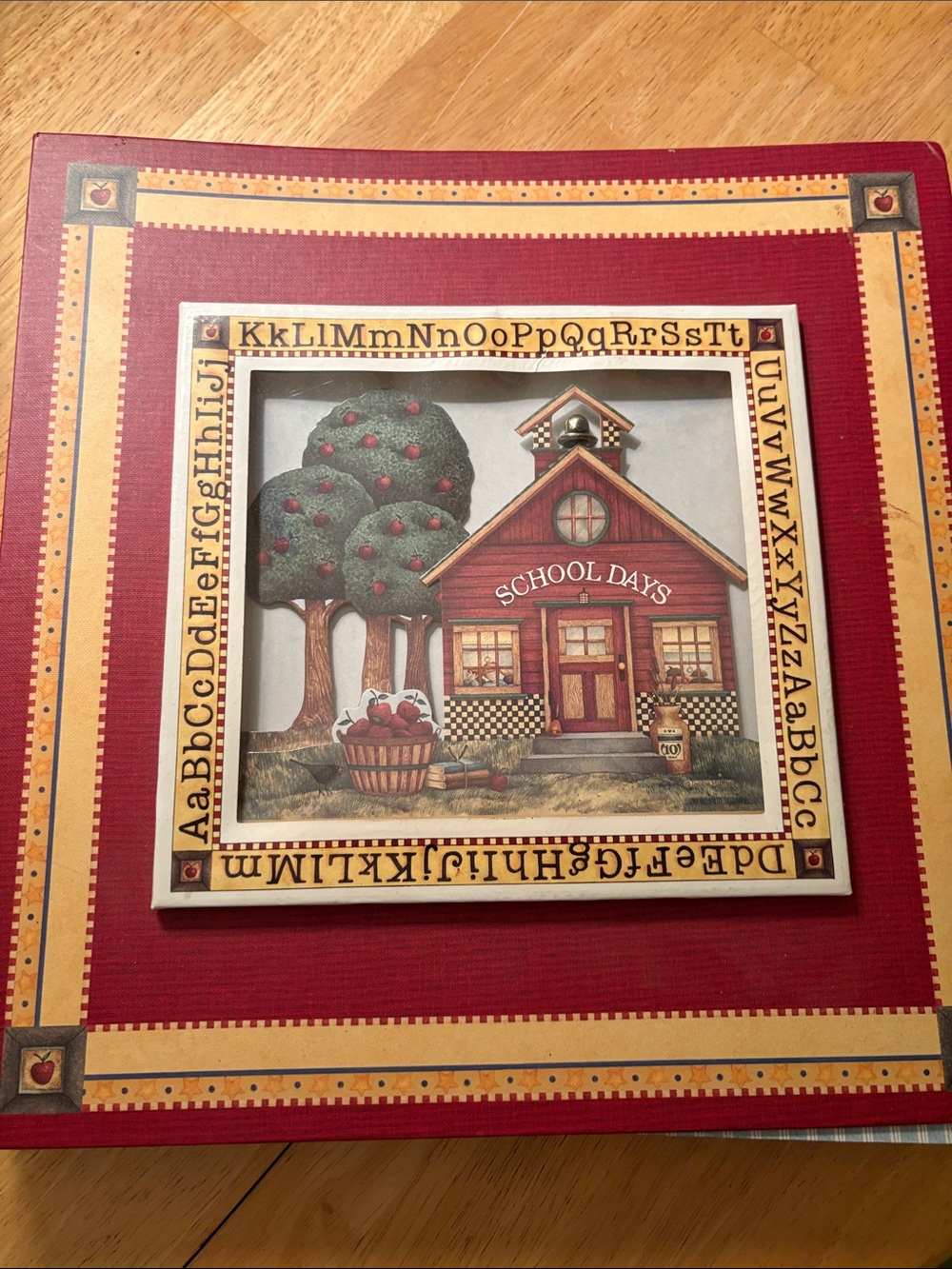 School Days Framed Wall Art - Red and Yellow